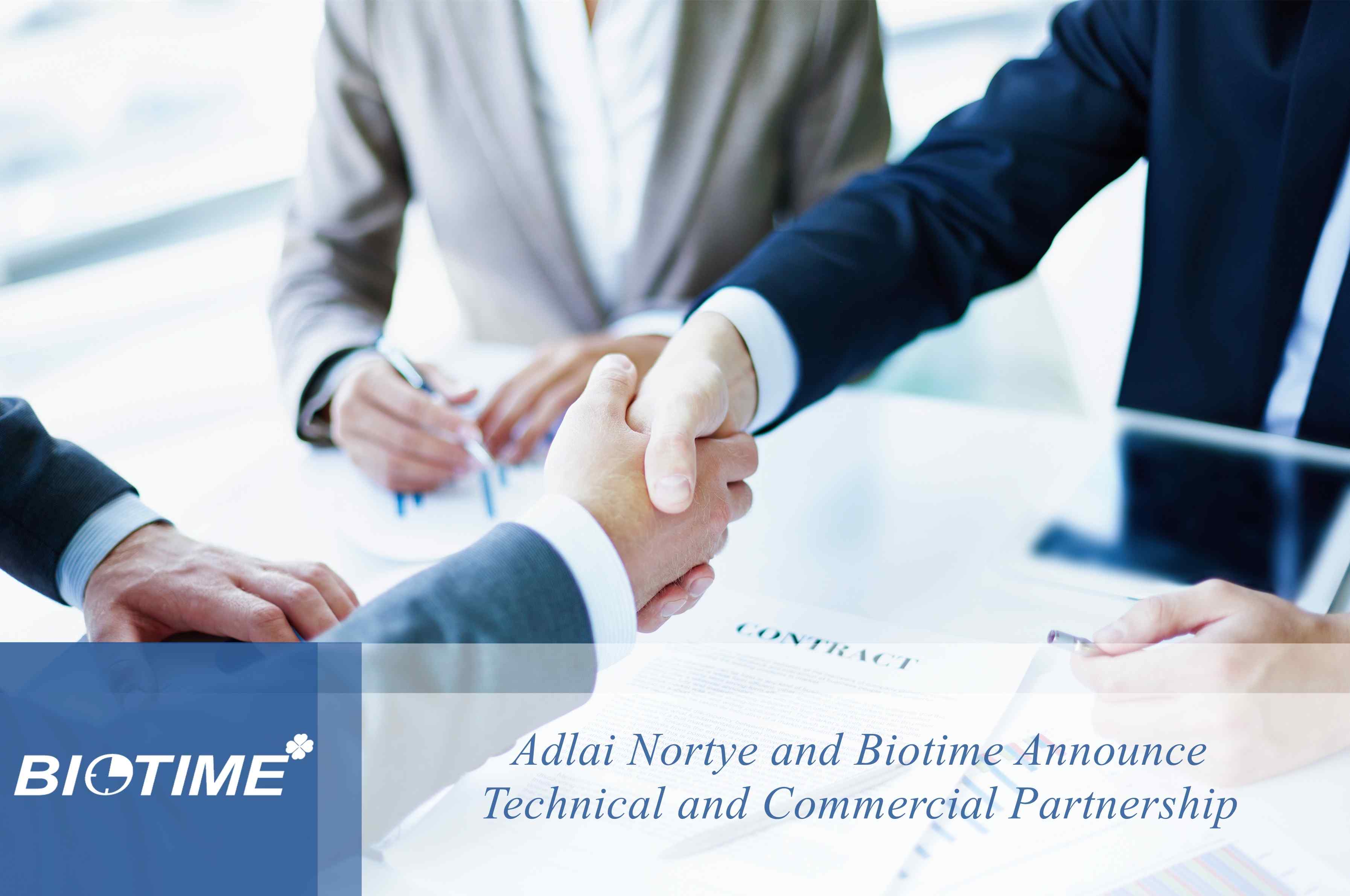 Adlai Nortye и Biotime объявляют о техническом и коммерческом партнерстве